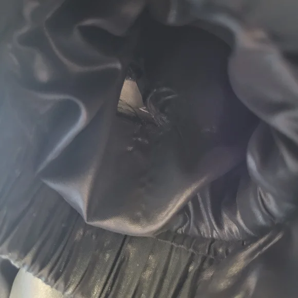 Vintage Rare Judy Scates for Raincheetahs Black Long Puffer Rain Coat - S/M - Picture 6 of 8